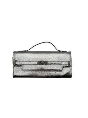 I.N.C. Silver Metallic Wyllah Clutch Bag